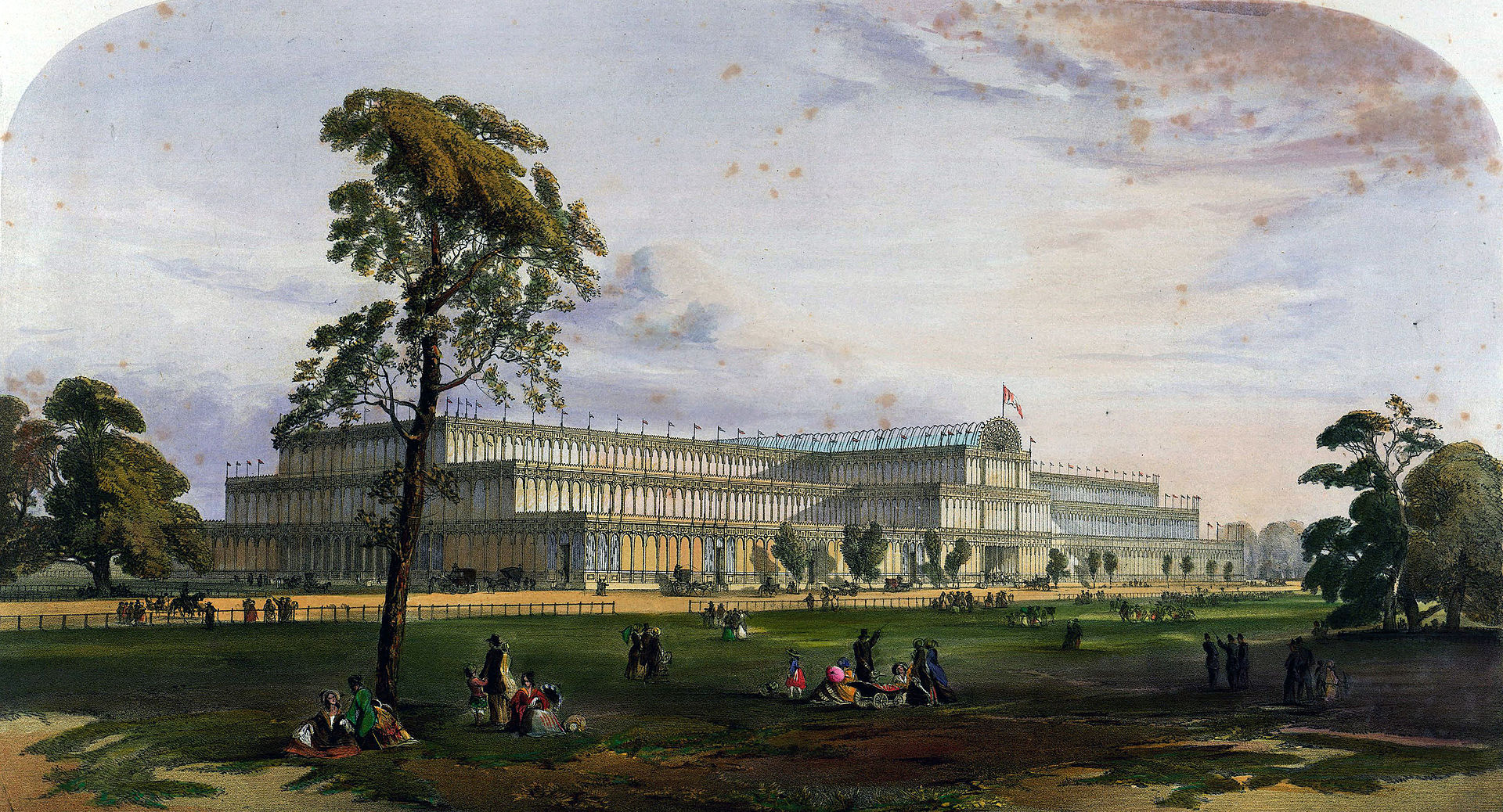 Общий вид Хрустального дворца, 1851